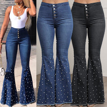 Load image into Gallery viewer, Hot selling pearl flared jeans（AY1285)
