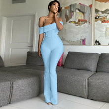 Load image into Gallery viewer, Fashionable one-shoulder flared pants suit（AY1655）

