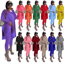 Load image into Gallery viewer, Solid color mid-length slit long-sleeved trousers suit（AY1297）

