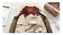 Load image into Gallery viewer, Children&#39;s contrast color long button trench coat（AY1340）
