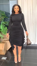 Load image into Gallery viewer, Irregular Ruffle Fitted Pleated Dress（AY2205）
