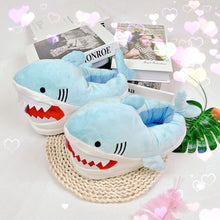 Load image into Gallery viewer, Cute cartoon shark head plush slippers（HPSD129)
