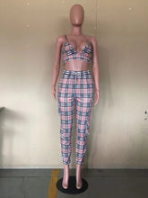 Load image into Gallery viewer, Plaid sling coat pants suit（AY1630）
