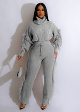 Load image into Gallery viewer, casual  knitting long sleeve high collar tassel suit AY2562

