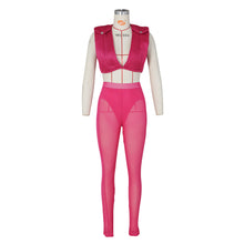 Load image into Gallery viewer, Mesh tank top two piece suit AY2117
