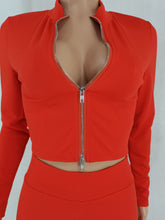 Load image into Gallery viewer, Solid Color Double Zipper Long Sleeve Suit（AY2382）
