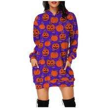 Load image into Gallery viewer, Halloween hooded long sleeve dress（AY1401）
