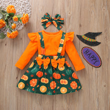 Load image into Gallery viewer, Halloween Pumpkin Bow Girl Set（AY1402）
