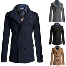 Load image into Gallery viewer, Hot selling men&#39;s stand-collar woolen coat jacket
