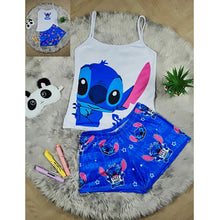 Load image into Gallery viewer, Graphic Print Suspender Shorts Set（AY2244）

