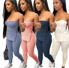 Load image into Gallery viewer, One-shoulder split high waist suit AY1156
