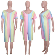 Load image into Gallery viewer, Stripe Print V-neck Jumpsuit AY2087
