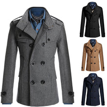 Load image into Gallery viewer, Hot selling men&#39;s stand-collar woolen coat jacket
