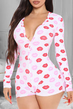 Load image into Gallery viewer, Lip print short sleeve V-neck jumpsuit（AY1641）
