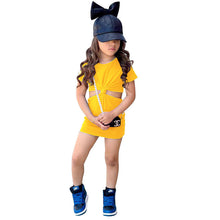 Load image into Gallery viewer, Children Short sleeve open waist dress AY2151
