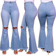 Load image into Gallery viewer, fashion all-match wide-leg denim flared pants（AY1300)
