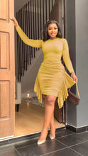 Load image into Gallery viewer, Irregular Ruffle Fitted Pleated Dress（AY2205）
