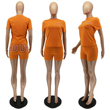 Load image into Gallery viewer, Fashion Solid Color Letter Print Short Suit（AY1758）
