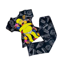 Load image into Gallery viewer, women&#39;s cartoon printed short-sleeved trousers two-piece suit
