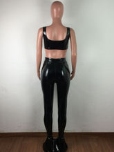Load image into Gallery viewer, Sexy PU leather split pencil pants two-piece set（AY1769）
