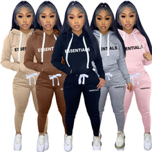 Load image into Gallery viewer, New plush lettered hoodie set（AY2473）
