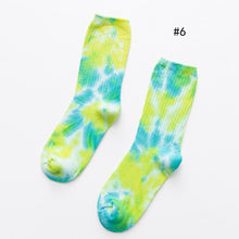 Load image into Gallery viewer, Personality thick thread tie-dye long tube cotton socks（AE4047
