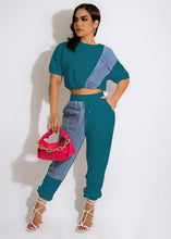 Load image into Gallery viewer, Denim casual sports suit AY2014
