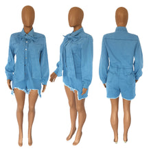 Load image into Gallery viewer, Lantern sleeves fashion casual sexy jeans Romper AY1988
