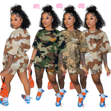 Load image into Gallery viewer, New letter camouflage print two piece set AY2173
