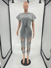 Load image into Gallery viewer, Drawstring lace hole irregular top set AY2074
