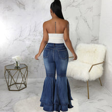 Load image into Gallery viewer, Fashion wide leg washed jeans stretch flared pants AY2645
