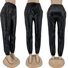 Load image into Gallery viewer, Pure color sexy PU leather casual leather pants AY2648
