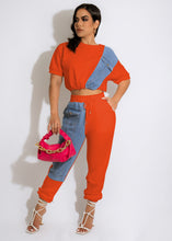 Load image into Gallery viewer, Denim casual sports suit AY2014
