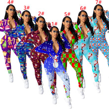 Load image into Gallery viewer, Christmas print long-sleeved jumpsuit（AY1567）
