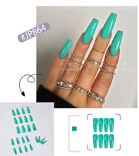 Load image into Gallery viewer, Pure color frosted smooth waterproof fake nails set （1set=24 pcs）
