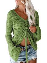 Load image into Gallery viewer, Hollow Flare Sleeve Knit Sweater（AY2355）
