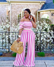 Load image into Gallery viewer, Sexy Striped Wide Leg Pants Set（AY2167）
