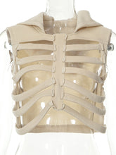 Load image into Gallery viewer, Halloween skeleton hooded short vest（AY2454）
