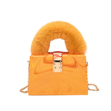 Load image into Gallery viewer, Fluffy hand-held acrylic box bag with foreign chain（AB2105）
