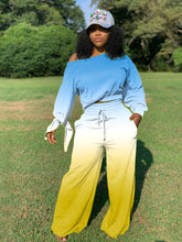 Load image into Gallery viewer, Gradient long-sleeved wide-leg pants suit
