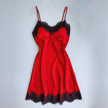Load image into Gallery viewer, Sexy V-neck Lace Trim Sling Nightdress(AY1604)
