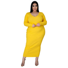 Load image into Gallery viewer, Plus Long Sleeve Ribbed Pit Dress（AY2369）
