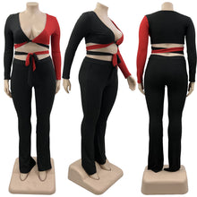 Load image into Gallery viewer, Sexy two-color stitching two-piece set（AY1668）
