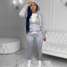 Load image into Gallery viewer, Hooded sweater drawstring two-piece suit（AY1377)
