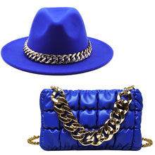 Load image into Gallery viewer, Fashion chain jazz hat chain bag two piece set（4099）
