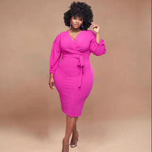 Load image into Gallery viewer, Fashion puff sleeve one-piece dress（AY1279）

