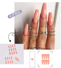 Load image into Gallery viewer, Pure color frosted smooth waterproof fake nails set （1set=24 pcs）

