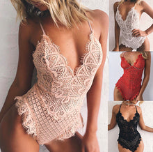Load image into Gallery viewer, Hot selling sling lace stitching bodysuit
