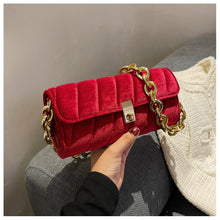 Load image into Gallery viewer, Check velvet chain shoulder bag（AB2049）
