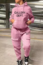 Load image into Gallery viewer, Fashion print hooded two-piece suit (AY2538)
